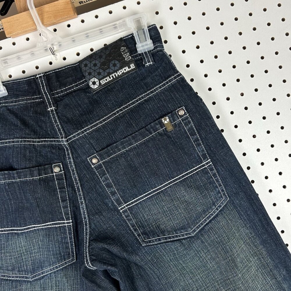 Southpole Y2K Baggy Jeans 32x30 Blue Denim Streetwear Skater Cyber Punk‎ Grunge - Picture 3 of 7